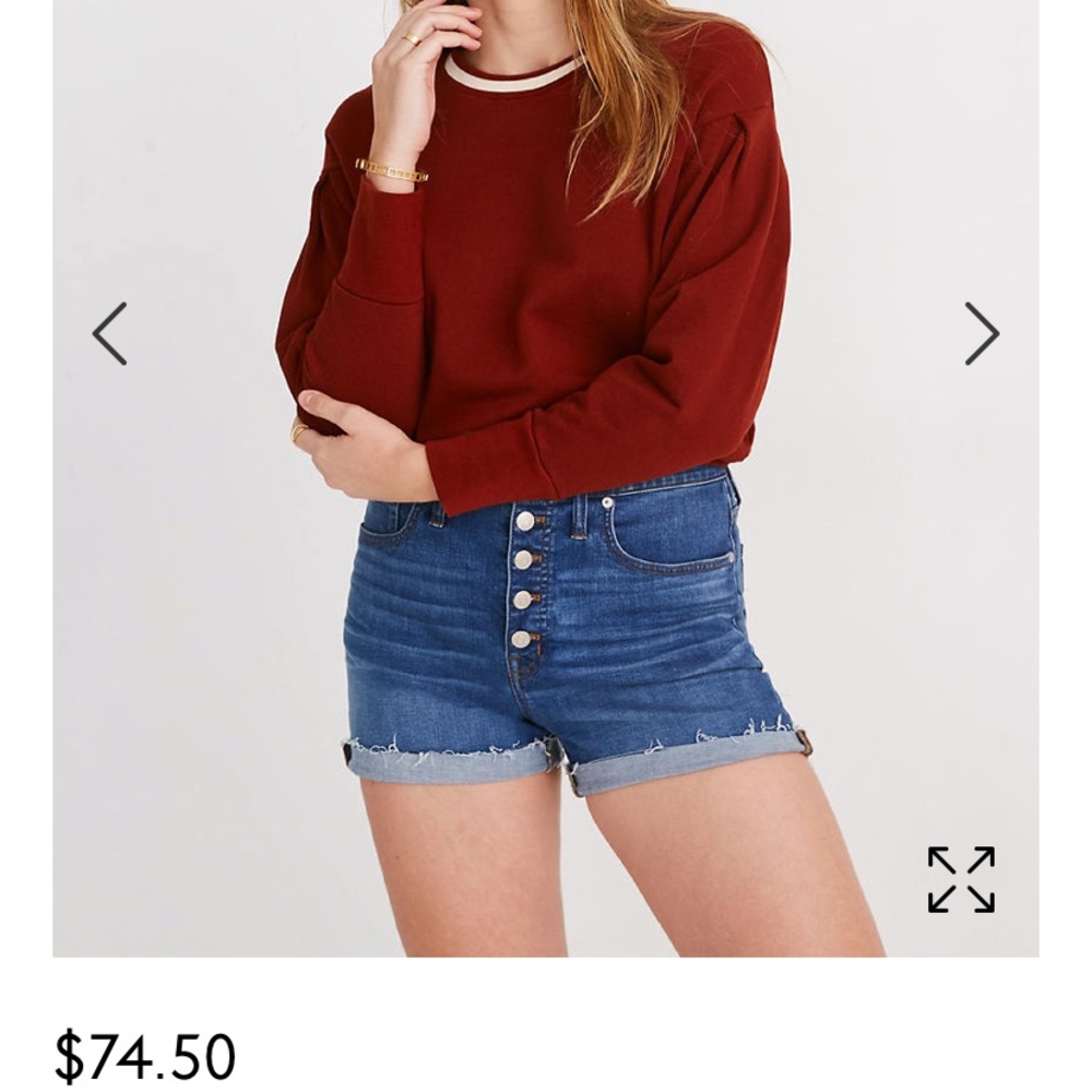 Madewell high-rise denim shorts buttons size 27